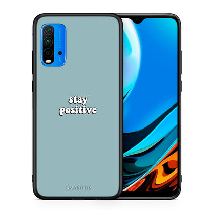 Θήκη Xiaomi Redmi 9T Positive Text από τη Smartfits με σχέδιο στο πίσω μέρος και μαύρο περίβλημα | Xiaomi Redmi 9T Positive Text case with colorful back and black bezels