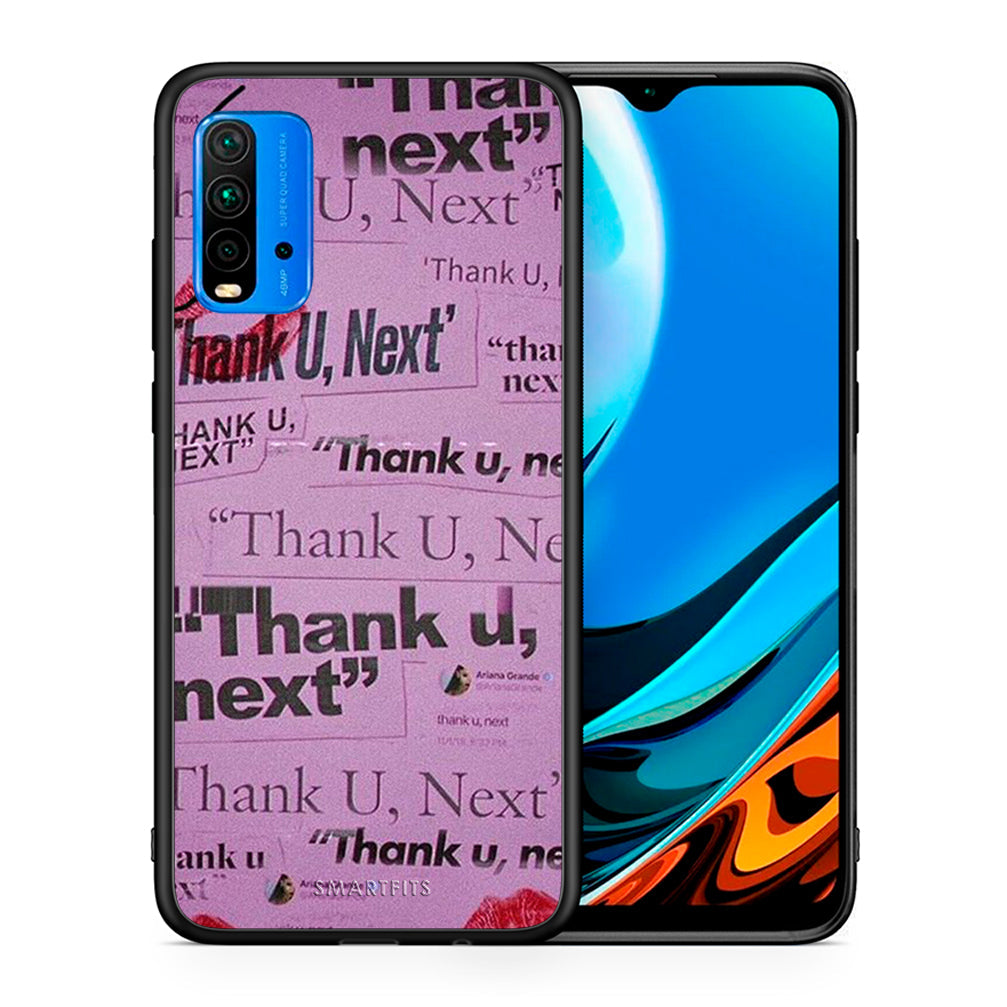 Θήκη Αγίου Βαλεντίνου Xiaomi Poco M3 Thank You Next από τη Smartfits με σχέδιο στο πίσω μέρος και μαύρο περίβλημα | Xiaomi Poco M3 Thank You Next case with colorful back and black bezels