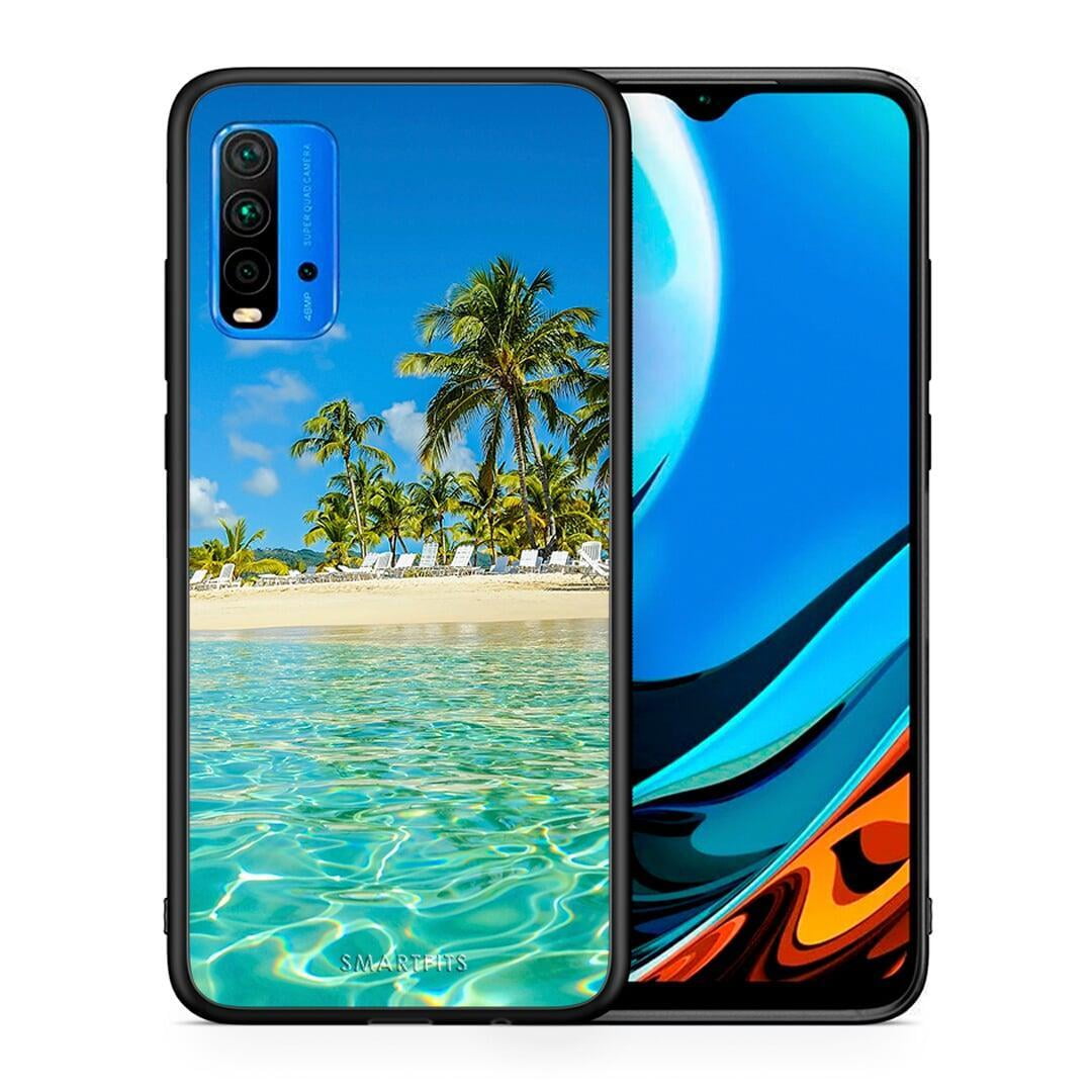 Θήκη Xiaomi Poco M3 Tropical Vibes από τη Smartfits με σχέδιο στο πίσω μέρος και μαύρο περίβλημα | Xiaomi Poco M3 Tropical Vibes case with colorful back and black bezels