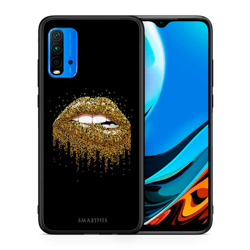 Θήκη Xiaomi Redmi 9T Golden Valentine από τη Smartfits με σχέδιο στο πίσω μέρος και μαύρο περίβλημα | Xiaomi Redmi 9T Golden Valentine case with colorful back and black bezels