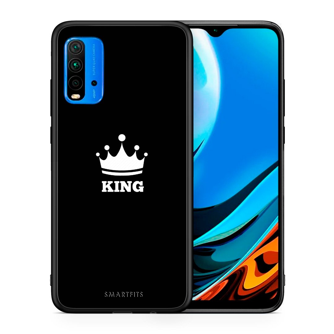 Θήκη Xiaomi Redmi 9T King Valentine από τη Smartfits με σχέδιο στο πίσω μέρος και μαύρο περίβλημα | Xiaomi Redmi 9T King Valentine case with colorful back and black bezels