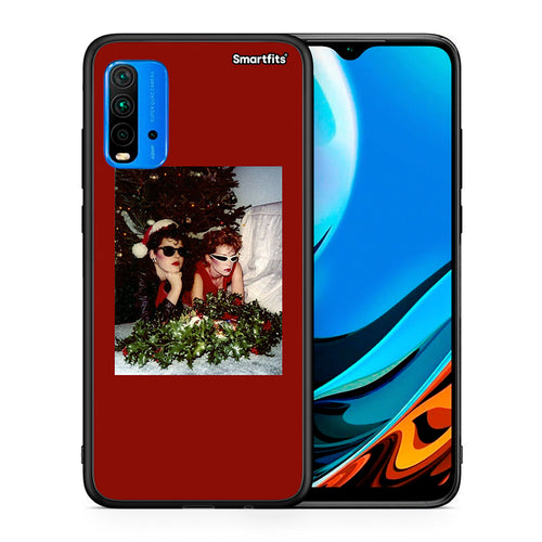 Θήκη Xiaomi Redmi 9T Waiting For Xmas από τη Smartfits με σχέδιο στο πίσω μέρος και μαύρο περίβλημα | Xiaomi Redmi 9T Waiting For Xmas case with colorful back and black bezels