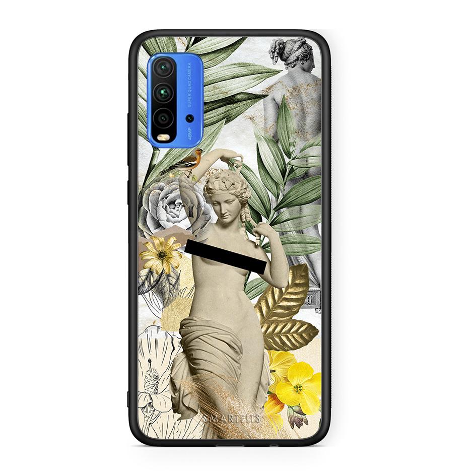 Xiaomi Redmi 9T Woman Statue θήκη από τη Smartfits με σχέδιο στο πίσω μέρος και μαύρο περίβλημα | Smartphone case with colorful back and black bezels by Smartfits