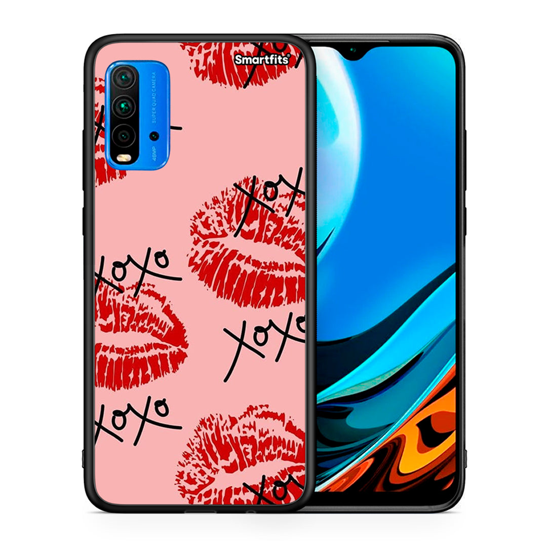Θήκη Xiaomi Redmi 9T XOXO Lips από τη Smartfits με σχέδιο στο πίσω μέρος και μαύρο περίβλημα | Xiaomi Redmi 9T XOXO Lips case with colorful back and black bezels