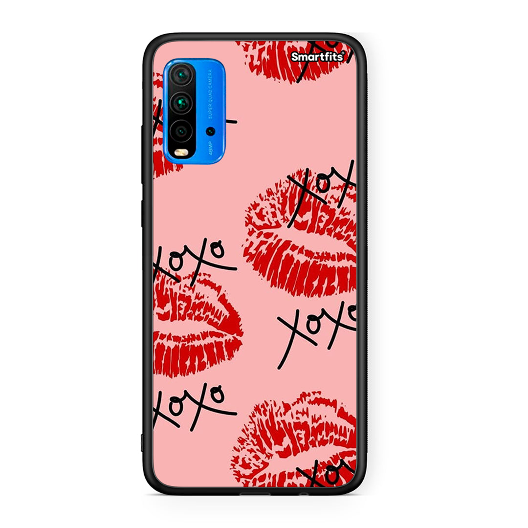 Xiaomi Redmi 9T XOXO Lips θήκη από τη Smartfits με σχέδιο στο πίσω μέρος και μαύρο περίβλημα | Smartphone case with colorful back and black bezels by Smartfits