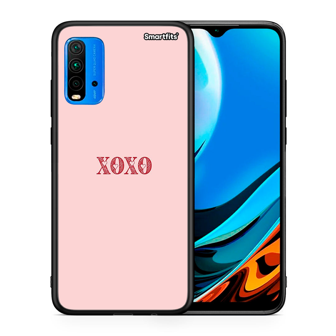 Θήκη Xiaomi Redmi 9T XOXO Love από τη Smartfits με σχέδιο στο πίσω μέρος και μαύρο περίβλημα | Xiaomi Redmi 9T XOXO Love case with colorful back and black bezels