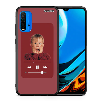 Θήκη Xiaomi Poco M3 Xmas Alone Music από τη Smartfits με σχέδιο στο πίσω μέρος και μαύρο περίβλημα | Xiaomi Poco M3 Xmas Alone Music case with colorful back and black bezels