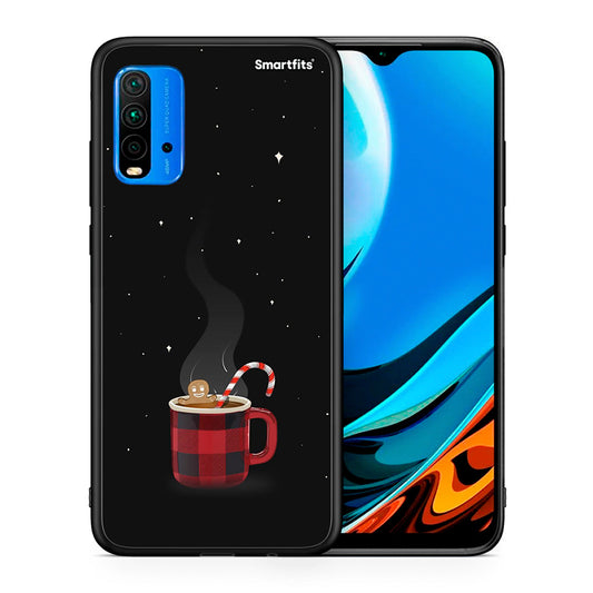 Θήκη Xiaomi Redmi 9T Xmas Bathing από τη Smartfits με σχέδιο στο πίσω μέρος και μαύρο περίβλημα | Xiaomi Redmi 9T Xmas Bathing case with colorful back and black bezels