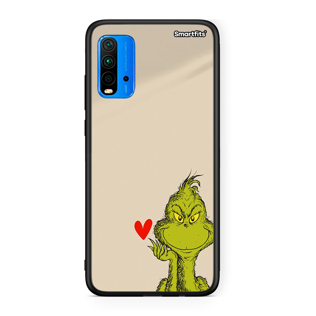 Xiaomi Redmi 9T Xmas Grinch θήκη από τη Smartfits με σχέδιο στο πίσω μέρος και μαύρο περίβλημα | Smartphone case with colorful back and black bezels by Smartfits