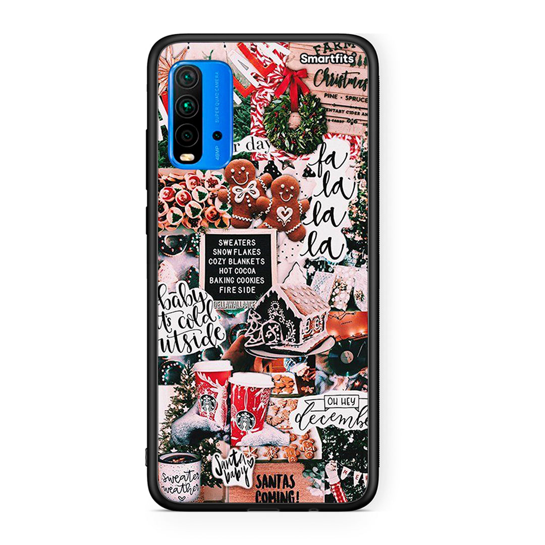 Xiaomi Poco M3 Xmas Habbits θήκη από τη Smartfits με σχέδιο στο πίσω μέρος και μαύρο περίβλημα | Smartphone case with colorful back and black bezels by Smartfits