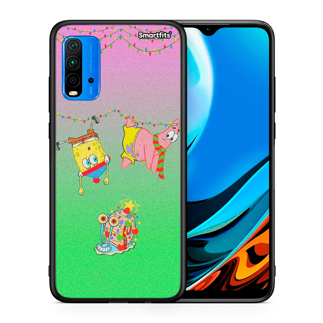 Θήκη Xiaomi Poco M3 Xmas Lights από τη Smartfits με σχέδιο στο πίσω μέρος και μαύρο περίβλημα | Xiaomi Poco M3 Xmas Lights case with colorful back and black bezels