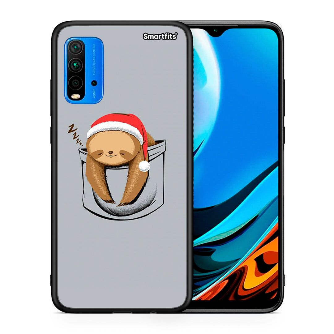 Θήκη Xiaomi Redmi 9T Xmas Zzzz από τη Smartfits με σχέδιο στο πίσω μέρος και μαύρο περίβλημα | Xiaomi Redmi 9T Xmas Zzzz case with colorful back and black bezels