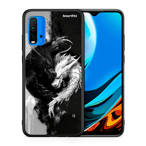 Θήκη Xiaomi Redmi 9T Yin Yang από τη Smartfits με σχέδιο στο πίσω μέρος και μαύρο περίβλημα | Xiaomi Redmi 9T Yin Yang case with colorful back and black bezels