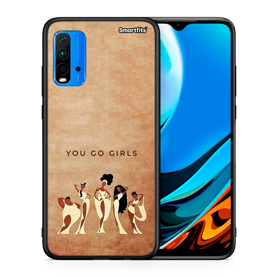Θήκη Xiaomi Poco M3 You Go Girl από τη Smartfits με σχέδιο στο πίσω μέρος και μαύρο περίβλημα | Xiaomi Poco M3 You Go Girl case with colorful back and black bezels