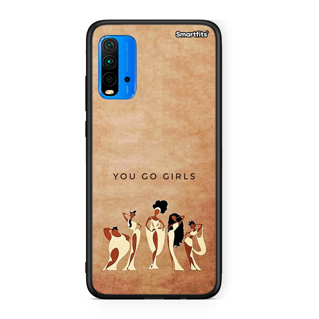 Xiaomi Redmi 9T You Go Girl θήκη από τη Smartfits με σχέδιο στο πίσω μέρος και μαύρο περίβλημα | Smartphone case with colorful back and black bezels by Smartfits