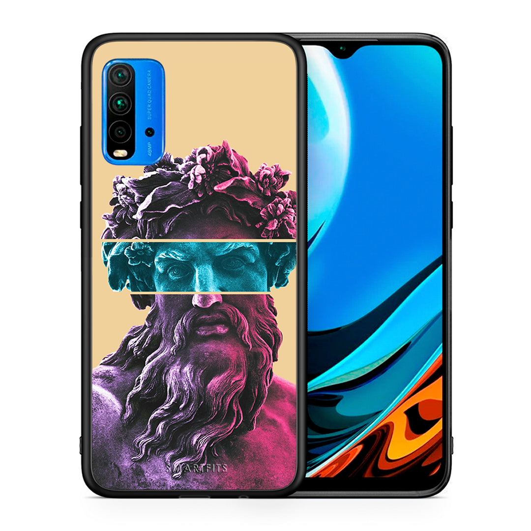 Θήκη Αγίου Βαλεντίνου Xiaomi Poco M3 Zeus Art από τη Smartfits με σχέδιο στο πίσω μέρος και μαύρο περίβλημα | Xiaomi Poco M3 Zeus Art case with colorful back and black bezels