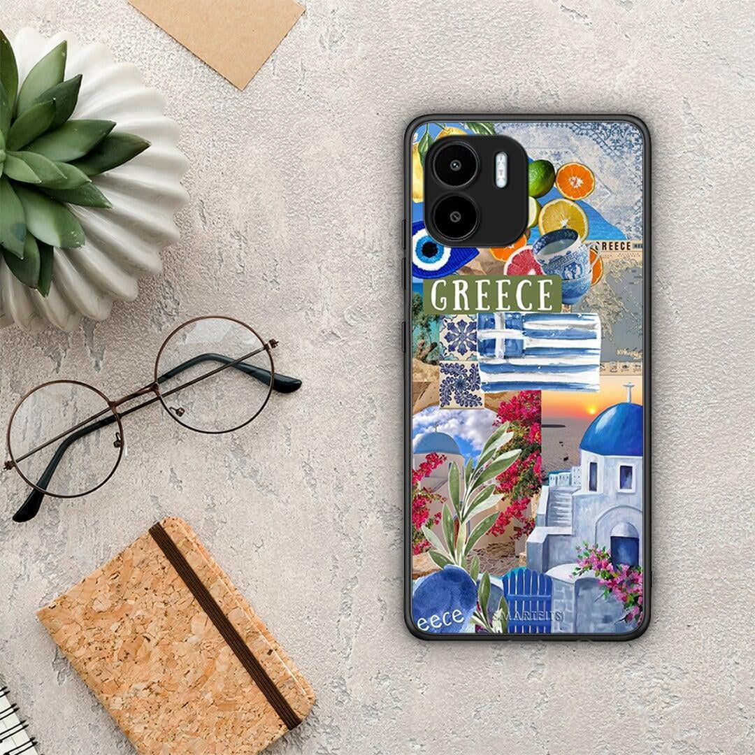 Θήκη Xiaomi Redmi A1 / A2 All Greek από τη Smartfits με σχέδιο στο πίσω μέρος και μαύρο περίβλημα | Xiaomi Redmi A1 / A2 All Greek Case with Colorful Back and Black Bezels
