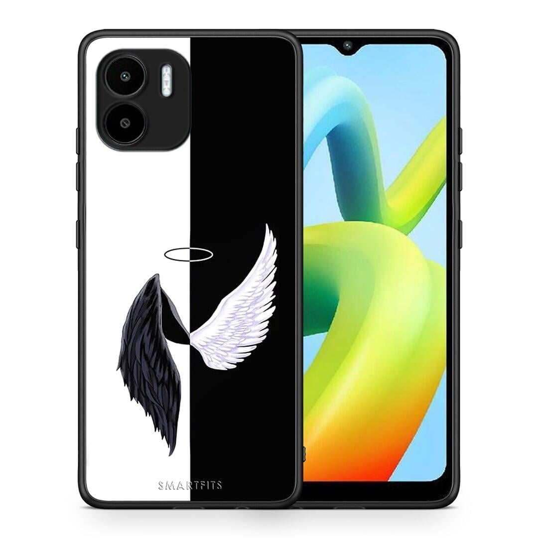 Θήκη Xiaomi Redmi A1 / A2 Angels Demons από τη Smartfits με σχέδιο στο πίσω μέρος και μαύρο περίβλημα | Xiaomi Redmi A1 / A2 Angels Demons Case with Colorful Back and Black Bezels