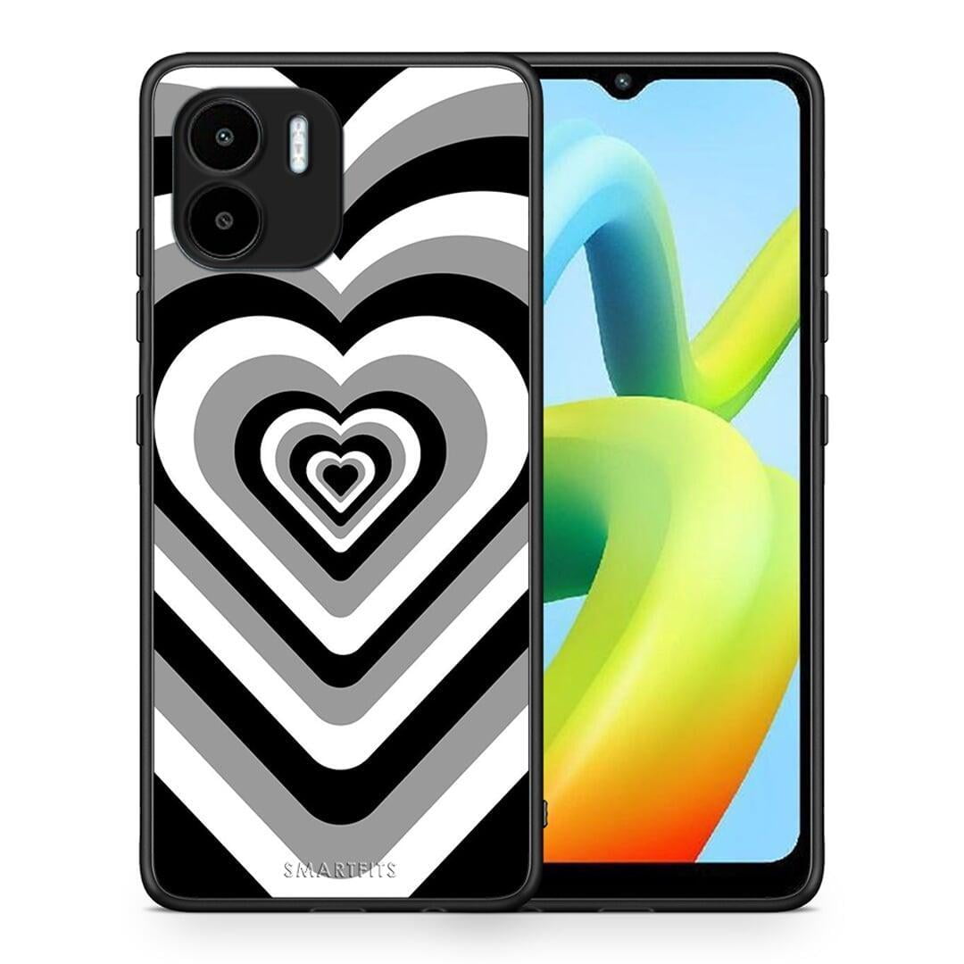 Θήκη Xiaomi Redmi A1 / A2 Black Hearts από τη Smartfits με σχέδιο στο πίσω μέρος και μαύρο περίβλημα | Xiaomi Redmi A1 / A2 Black Hearts Case with Colorful Back and Black Bezels