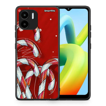 Θήκη Xiaomi Redmi A1 / A2 Candy Cane από τη Smartfits με σχέδιο στο πίσω μέρος και μαύρο περίβλημα | Xiaomi Redmi A1 / A2 Candy Cane Case with Colorful Back and Black Bezels
