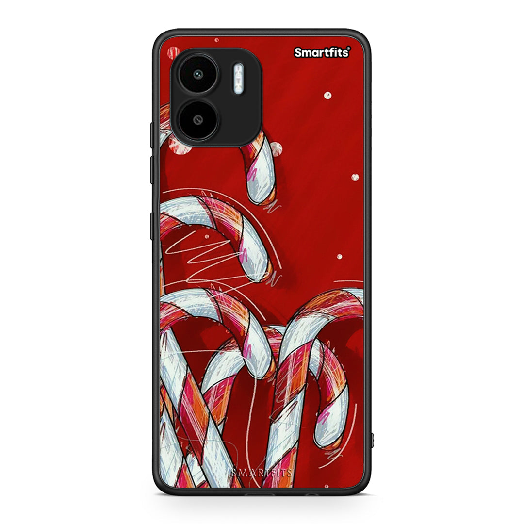 Θήκη Xiaomi Redmi A1 / A2 Candy Cane από τη Smartfits με σχέδιο στο πίσω μέρος και μαύρο περίβλημα | Xiaomi Redmi A1 / A2 Candy Cane Case with Colorful Back and Black Bezels