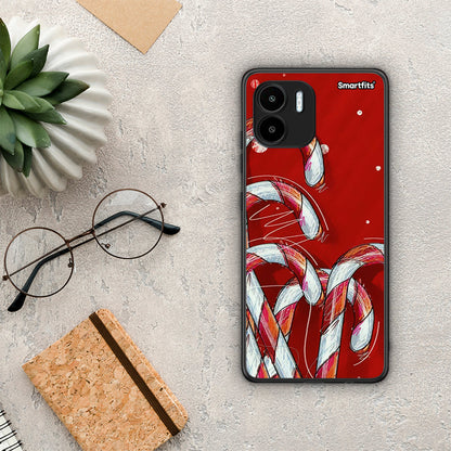 Θήκη Xiaomi Redmi A1 / A2 Candy Cane από τη Smartfits με σχέδιο στο πίσω μέρος και μαύρο περίβλημα | Xiaomi Redmi A1 / A2 Candy Cane Case with Colorful Back and Black Bezels