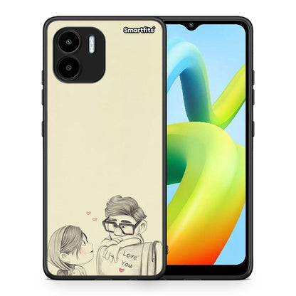 Θήκη Xiaomi Redmi A1 / A2 Carl And Ellie από τη Smartfits με σχέδιο στο πίσω μέρος και μαύρο περίβλημα | Xiaomi Redmi A1 / A2 Carl And Ellie Case with Colorful Back and Black Bezels