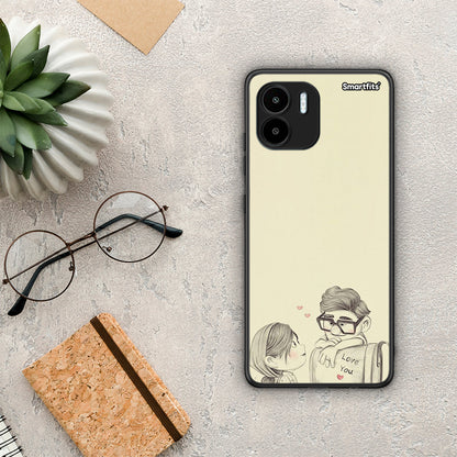 Θήκη Xiaomi Redmi A1 / A2 Carl And Ellie από τη Smartfits με σχέδιο στο πίσω μέρος και μαύρο περίβλημα | Xiaomi Redmi A1 / A2 Carl And Ellie Case with Colorful Back and Black Bezels