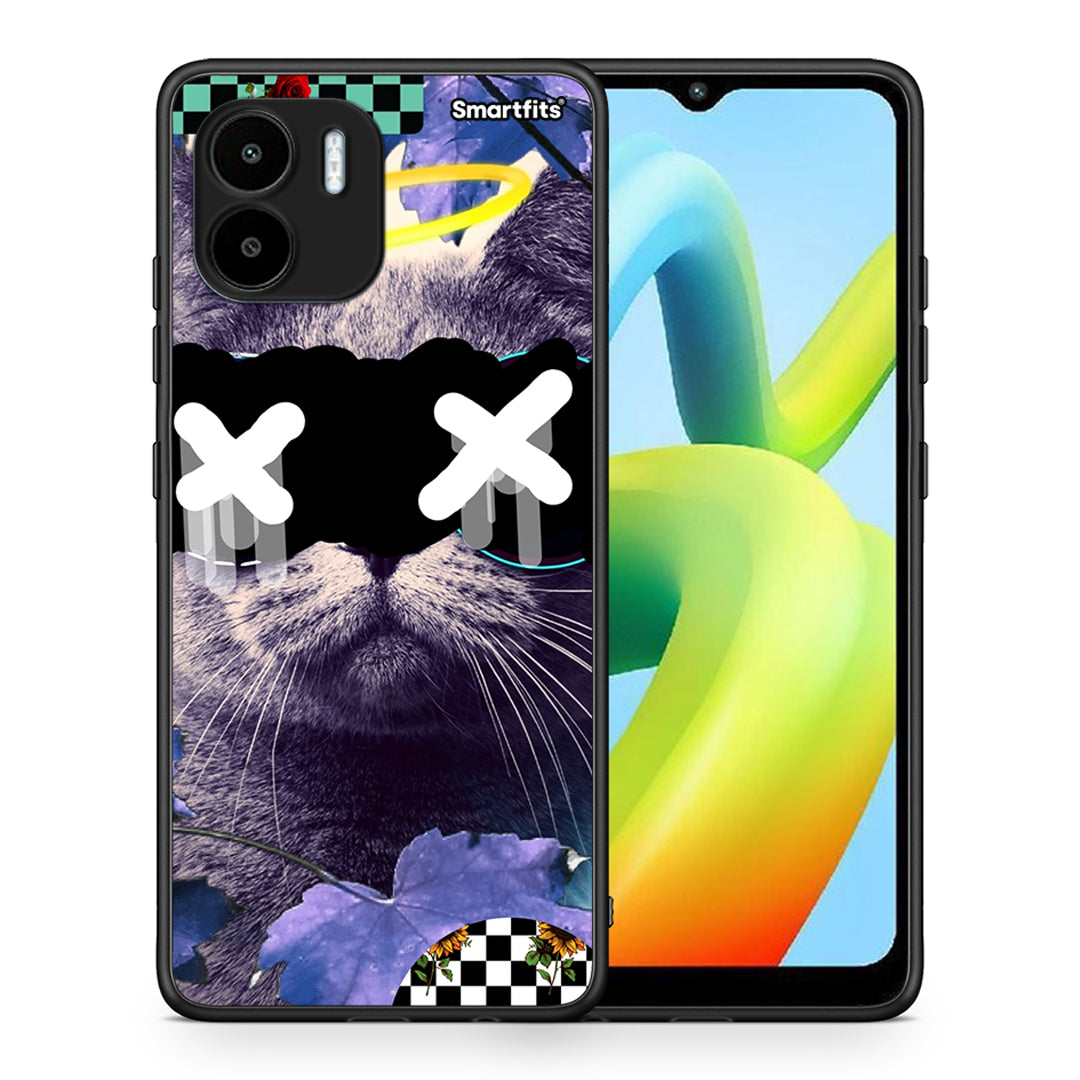 Θήκη Xiaomi Redmi A1 / A2 Cat Collage από τη Smartfits με σχέδιο στο πίσω μέρος και μαύρο περίβλημα | Xiaomi Redmi A1 / A2 Cat Collage Case with Colorful Back and Black Bezels