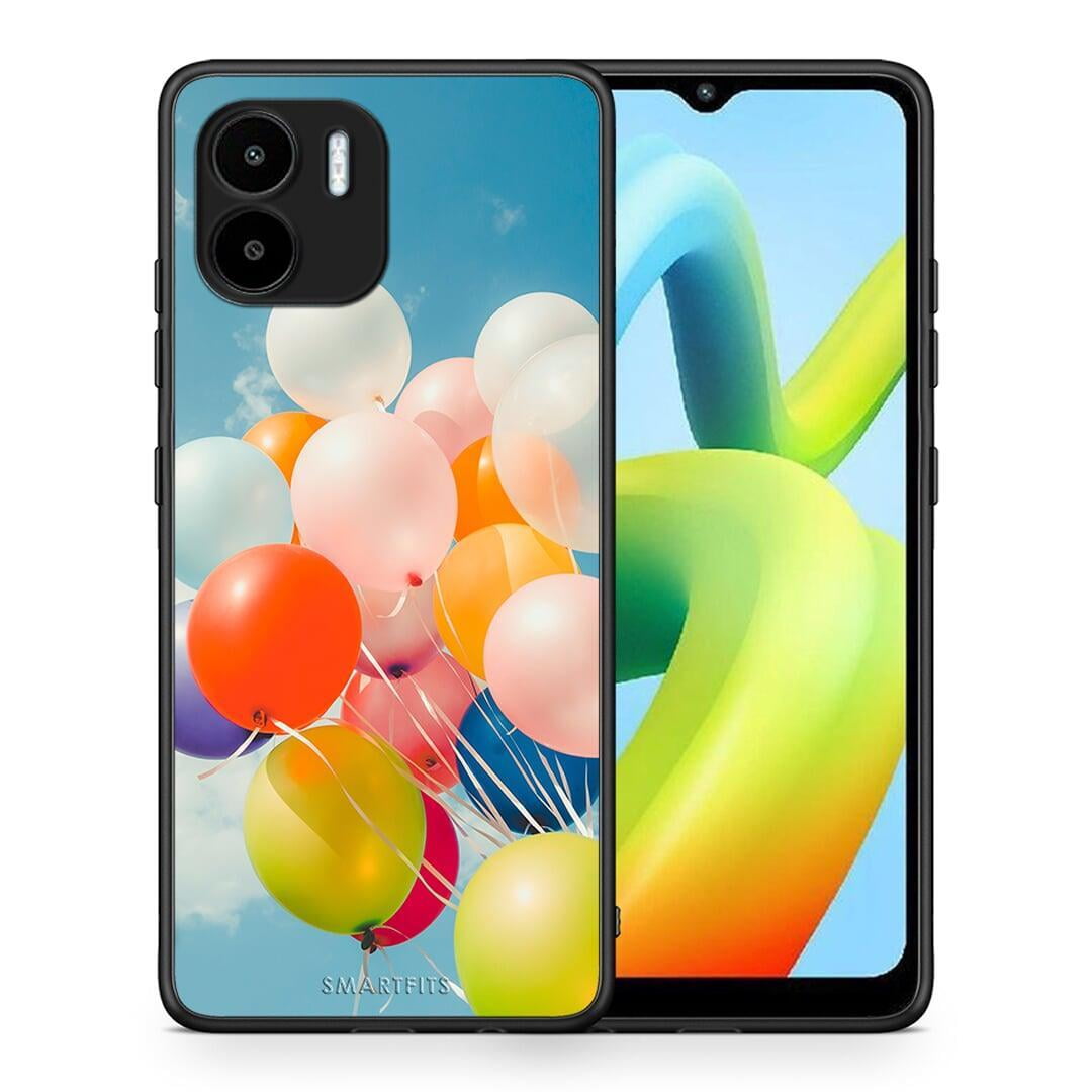Θήκη Xiaomi Redmi A1 / A2 Colorful Balloons από τη Smartfits με σχέδιο στο πίσω μέρος και μαύρο περίβλημα | Xiaomi Redmi A1 / A2 Colorful Balloons Case with Colorful Back and Black Bezels