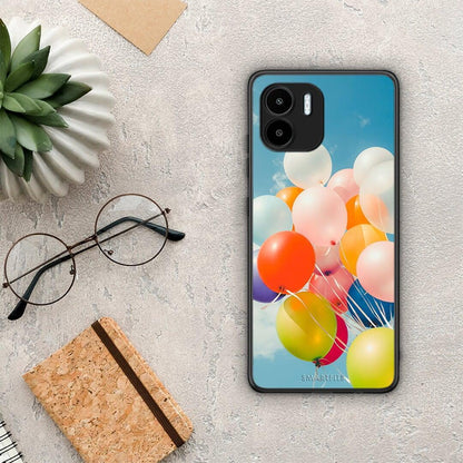 Θήκη Xiaomi Redmi A1 / A2 Colorful Balloons από τη Smartfits με σχέδιο στο πίσω μέρος και μαύρο περίβλημα | Xiaomi Redmi A1 / A2 Colorful Balloons Case with Colorful Back and Black Bezels
