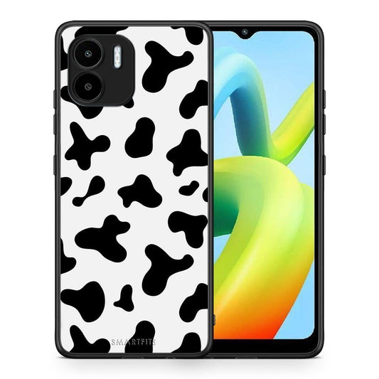Θήκη Xiaomi Redmi A1 / A2 Cow Print από τη Smartfits με σχέδιο στο πίσω μέρος και μαύρο περίβλημα | Xiaomi Redmi A1 / A2 Cow Print Case with Colorful Back and Black Bezels