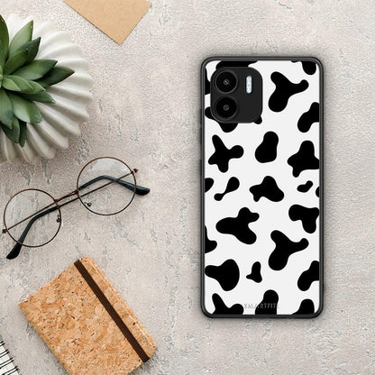 Θήκη Xiaomi Redmi A1 / A2 Cow Print από τη Smartfits με σχέδιο στο πίσω μέρος και μαύρο περίβλημα | Xiaomi Redmi A1 / A2 Cow Print Case with Colorful Back and Black Bezels
