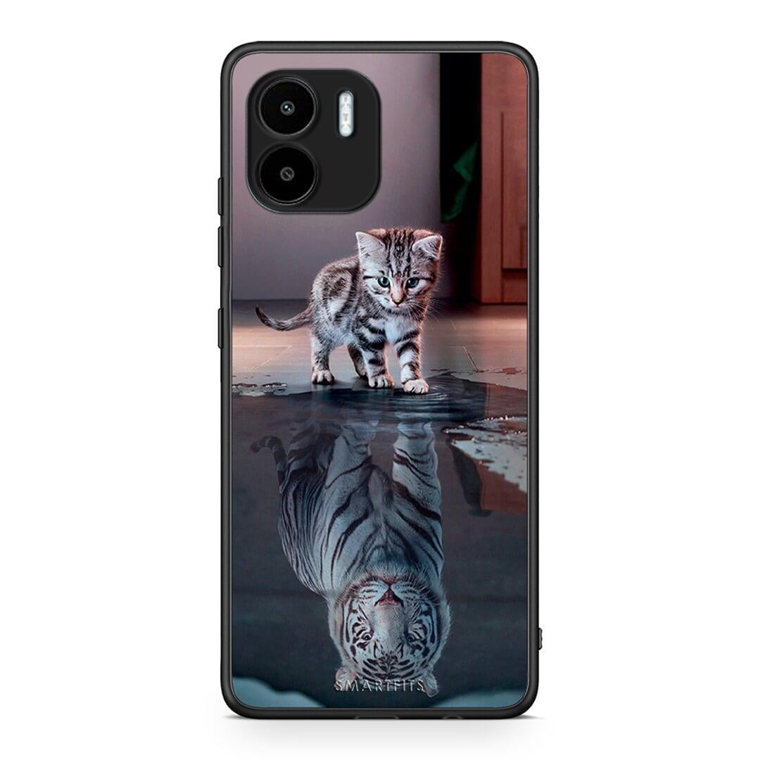 Θήκη Xiaomi Redmi A1 / A2 Cute Tiger από τη Smartfits με σχέδιο στο πίσω μέρος και μαύρο περίβλημα | Xiaomi Redmi A1 / A2 Cute Tiger Case with Colorful Back and Black Bezels