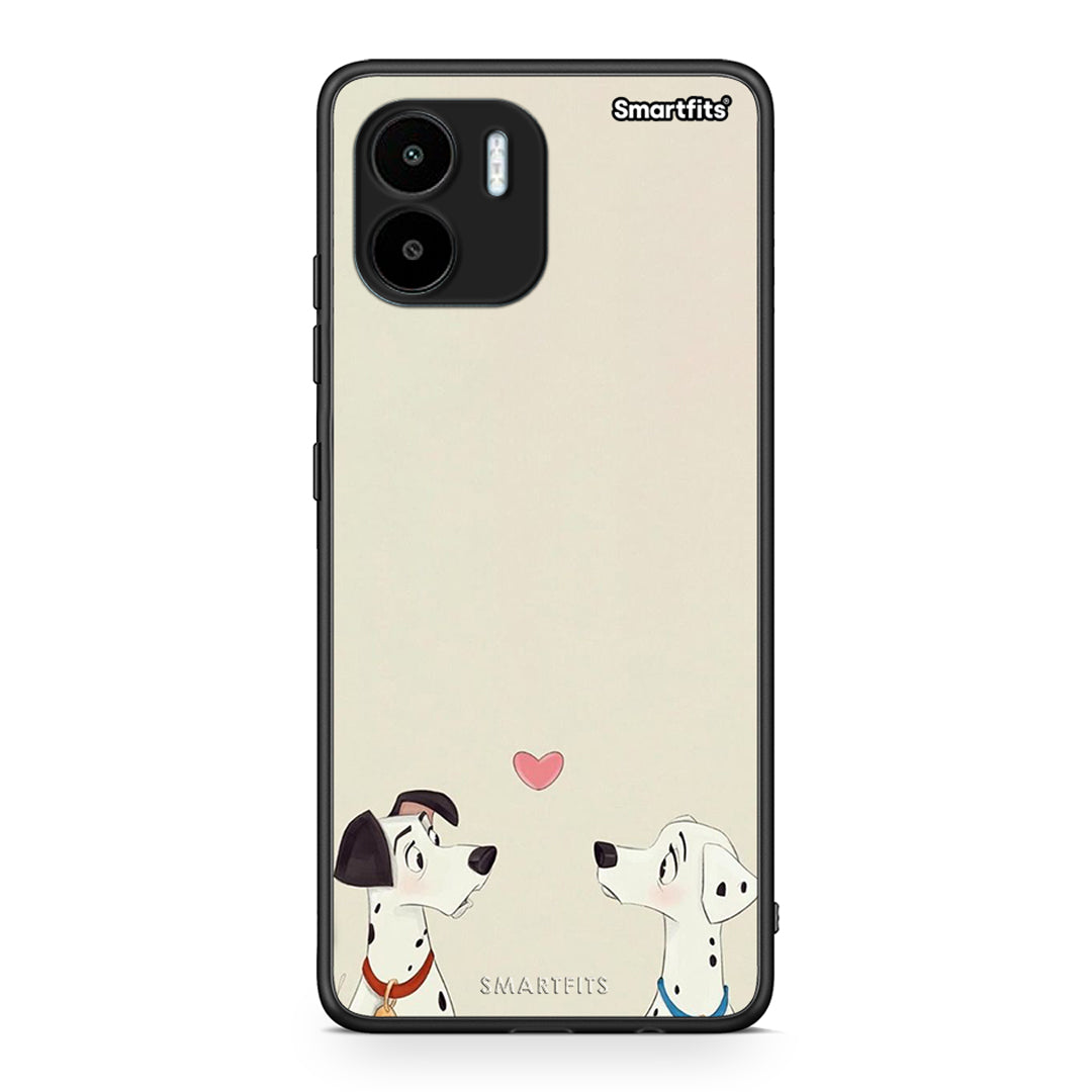 Θήκη Xiaomi Redmi A1 / A2 Dalmatians Love από τη Smartfits με σχέδιο στο πίσω μέρος και μαύρο περίβλημα | Xiaomi Redmi A1 / A2 Dalmatians Love Case with Colorful Back and Black Bezels