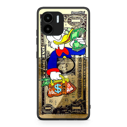Θήκη Xiaomi Redmi A1 / A2 Duck Money από τη Smartfits με σχέδιο στο πίσω μέρος και μαύρο περίβλημα | Xiaomi Redmi A1 / A2 Duck Money Case with Colorful Back and Black Bezels
