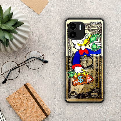 Θήκη Xiaomi Redmi A1 / A2 Duck Money από τη Smartfits με σχέδιο στο πίσω μέρος και μαύρο περίβλημα | Xiaomi Redmi A1 / A2 Duck Money Case with Colorful Back and Black Bezels