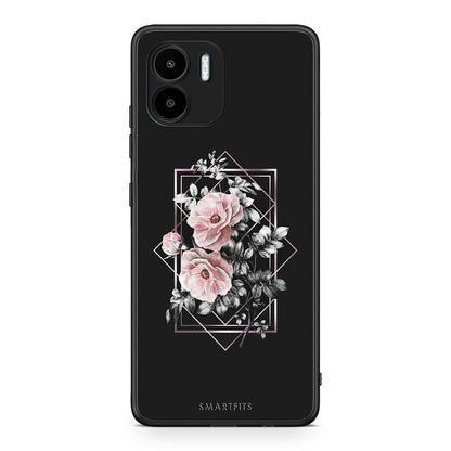 Θήκη Xiaomi Redmi A1 / A2 Flower Frame από τη Smartfits με σχέδιο στο πίσω μέρος και μαύρο περίβλημα | Xiaomi Redmi A1 / A2 Flower Frame Case with Colorful Back and Black Bezels