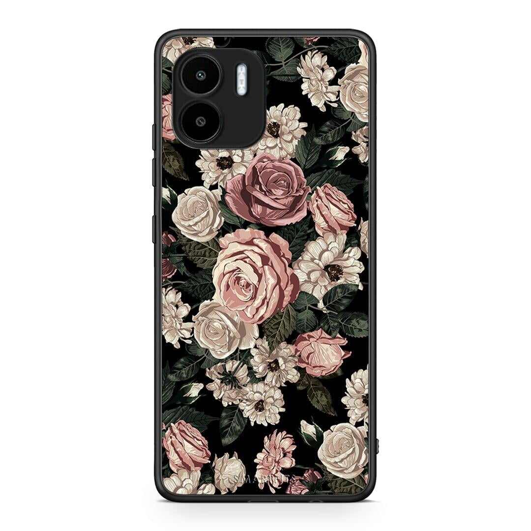 Θήκη Xiaomi Redmi A1 / A2 Flower Wild Roses από τη Smartfits με σχέδιο στο πίσω μέρος και μαύρο περίβλημα | Xiaomi Redmi A1 / A2 Flower Wild Roses Case with Colorful Back and Black Bezels