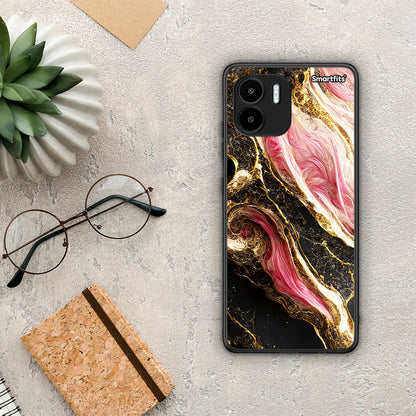 Θήκη Xiaomi Redmi A1 / A2 Glamorous Pink Marble από τη Smartfits με σχέδιο στο πίσω μέρος και μαύρο περίβλημα | Xiaomi Redmi A1 / A2 Glamorous Pink Marble Case with Colorful Back and Black Bezels