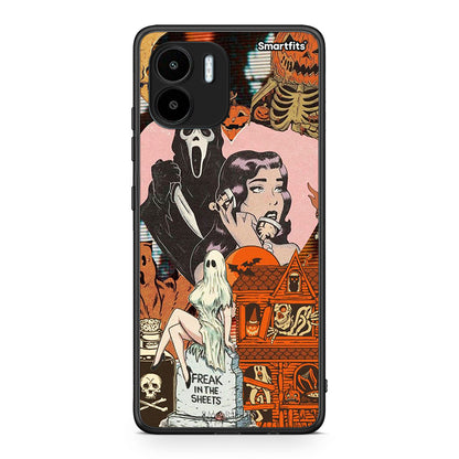 Θήκη Xiaomi Redmi A1 / A2 Halloween Collage από τη Smartfits με σχέδιο στο πίσω μέρος και μαύρο περίβλημα | Xiaomi Redmi A1 / A2 Halloween Collage Case with Colorful Back and Black Bezels