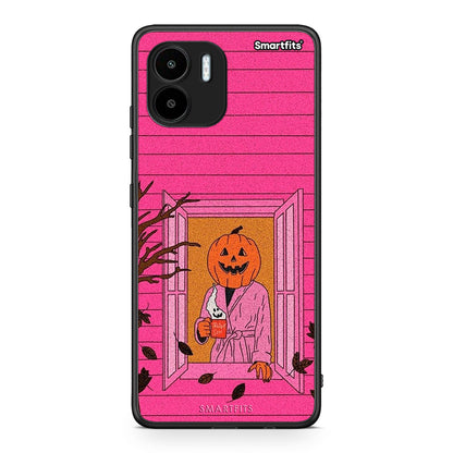Θήκη Xiaomi Redmi A1 / A2 Halloween Pumpkin Lady από τη Smartfits με σχέδιο στο πίσω μέρος και μαύρο περίβλημα | Xiaomi Redmi A1 / A2 Halloween Pumpkin Lady Case with Colorful Back and Black Bezels