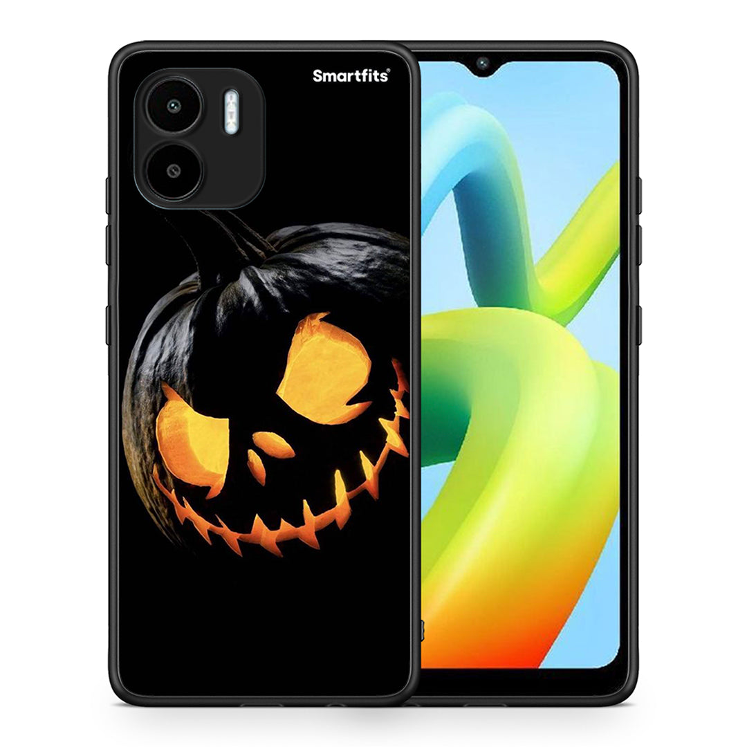 Θήκη Xiaomi Redmi A1 / A2 Halloween Scary Pumpkin από τη Smartfits με σχέδιο στο πίσω μέρος και μαύρο περίβλημα | Xiaomi Redmi A1 / A2 Halloween Scary Pumpkin Case with Colorful Back and Black Bezels