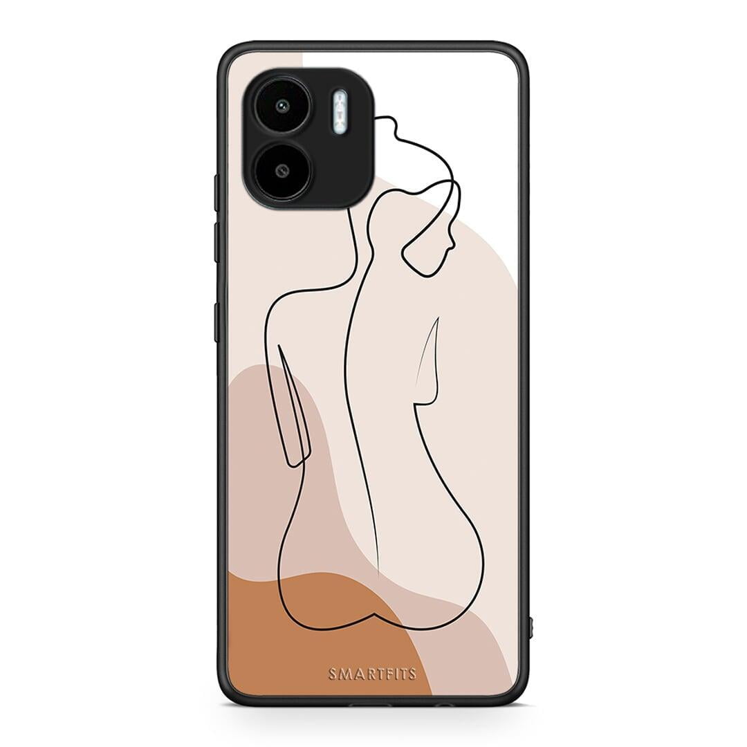 Θήκη Xiaomi Redmi A1 / A2 LineArt Woman από τη Smartfits με σχέδιο στο πίσω μέρος και μαύρο περίβλημα | Xiaomi Redmi A1 / A2 LineArt Woman Case with Colorful Back and Black Bezels