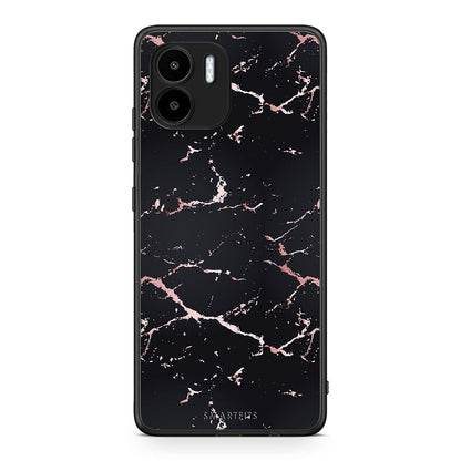 Θήκη Xiaomi Redmi A1 / A2 Marble Black Rosegold από τη Smartfits με σχέδιο στο πίσω μέρος και μαύρο περίβλημα | Xiaomi Redmi A1 / A2 Marble Black Rosegold Case with Colorful Back and Black Bezels