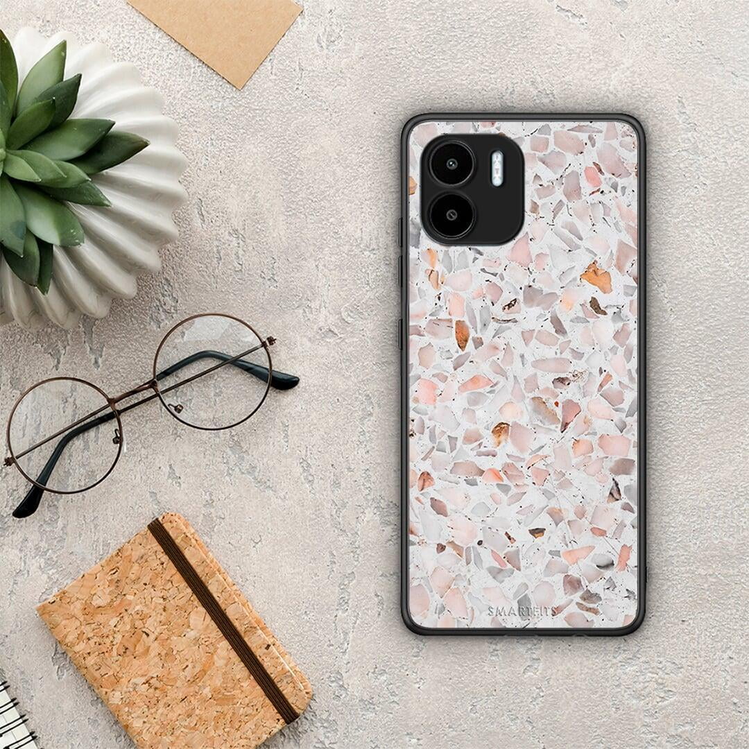 Θήκη Xiaomi Redmi A1 / A2 Marble Terrazzo από τη Smartfits με σχέδιο στο πίσω μέρος και μαύρο περίβλημα | Xiaomi Redmi A1 / A2 Marble Terrazzo Case with Colorful Back and Black Bezels