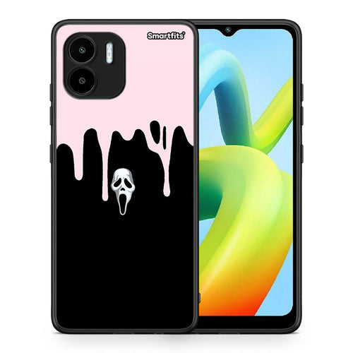 Θήκη Xiaomi Redmi A1 / A2 Melting Halloween Mask από τη Smartfits με σχέδιο στο πίσω μέρος και μαύρο περίβλημα | Xiaomi Redmi A1 / A2 Melting Halloween Mask Case with Colorful Back and Black Bezels