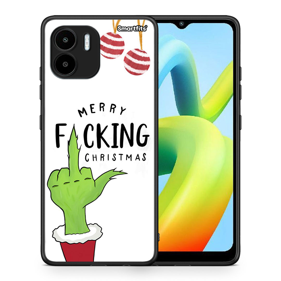 Θήκη Xiaomi Redmi A1 / A2 Merry F Xmas από τη Smartfits με σχέδιο στο πίσω μέρος και μαύρο περίβλημα | Xiaomi Redmi A1 / A2 Merry F Xmas Case with Colorful Back and Black Bezels