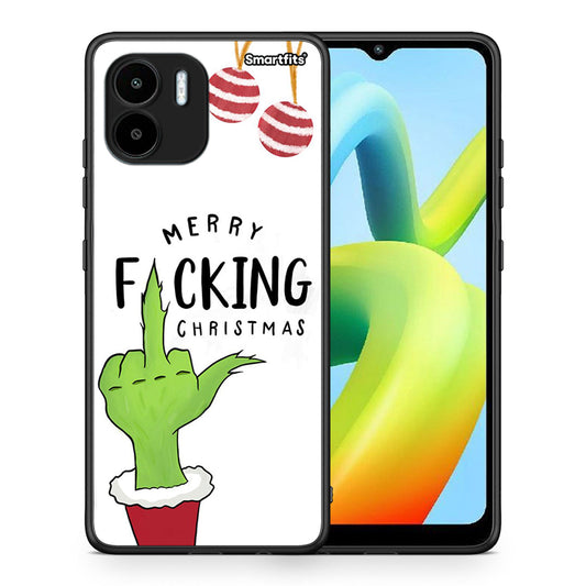 Θήκη Xiaomi Redmi A1 / A2 Merry F Xmas από τη Smartfits με σχέδιο στο πίσω μέρος και μαύρο περίβλημα | Xiaomi Redmi A1 / A2 Merry F Xmas Case with Colorful Back and Black Bezels