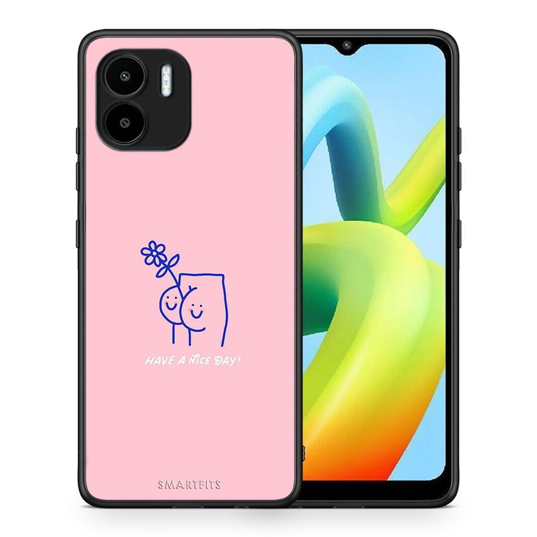 Θήκη Xiaomi Redmi A1 / A2 Nice Day από τη Smartfits με σχέδιο στο πίσω μέρος και μαύρο περίβλημα | Xiaomi Redmi A1 / A2 Nice Day Case with Colorful Back and Black Bezels